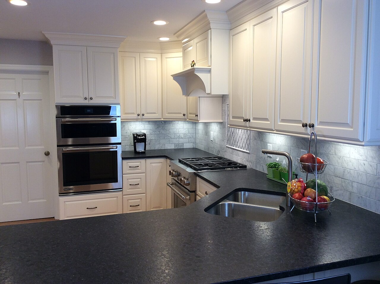 Bright, clean kitchen with white cabinets